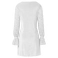 thumbnail image 5 of DHFJKG Women Dresses Sparkly Sequins Solid Color Round Neck Long Sleeve Velvet Mini Dress Elegant Casual Party Wear Comfortable Stretchy Soft Stylish Dresses, 5 of 5