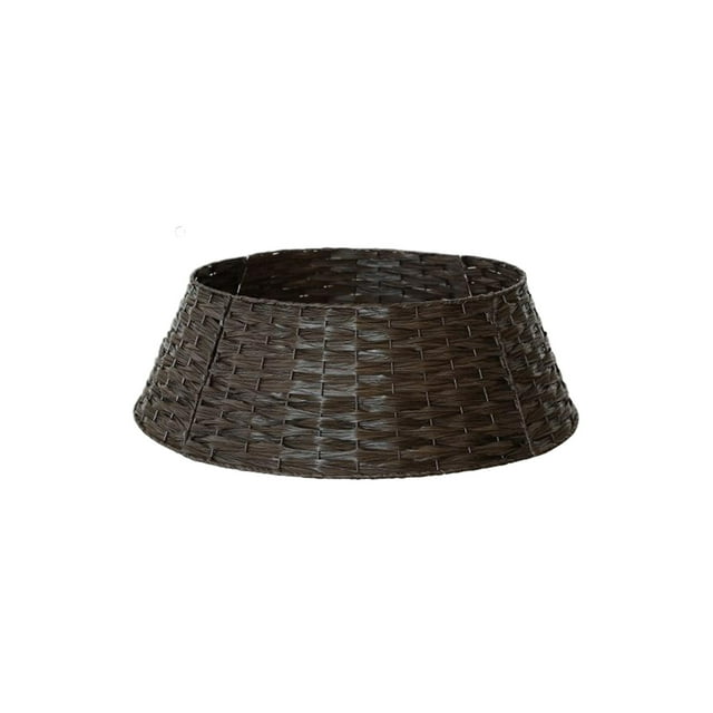 braveheart Hand Woven Xmas Tree Skirt Enhancing Tree Base With Warm Exquisite Style Easy To Assemble dark brown medium size