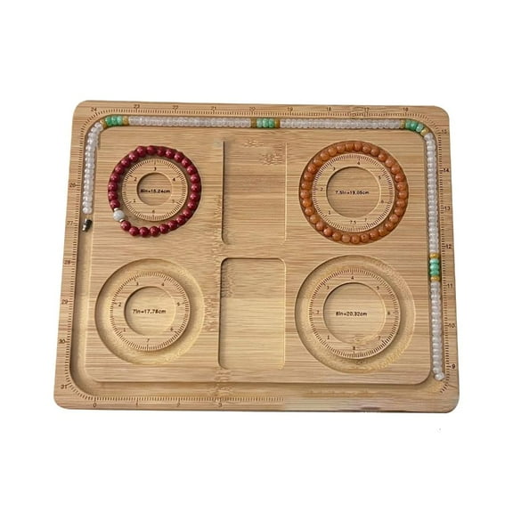 LAIQIEN Wooden Beading Board Bead Tray for Jewelry Making Measuring Tool DIY Bracelets