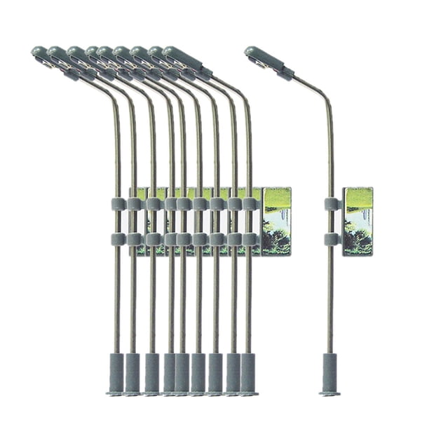 Wosthever 10x modelo tren luz LED micro paisaje jardín farola poste elegante y duradero Almacenamiento y organización del hogar 1:150 LED de un solo cabezal