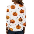 thumbnail image 3 of Bexdxz Halloween Long Sleeve Shirts for Women Plus Size Halloween Costumes Woman Funny Pumpkin Crewneck Tops Casual Outfits Earthy Yellow 5XL, 3 of 5