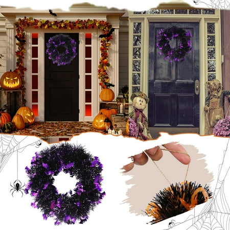 

Ygxbm Halloween Inflatables Home Brand Halloween Wreath Wreath Party Decoration Scene Arrangement Pumpkin Sunflower Wreath Door Ornament Rollback