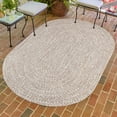 thumbnail image 6 of Superior Two-Toned Braided Indoor/ Outdoor Area Rug, Latte/ White, 4' x 6', 6 of 6