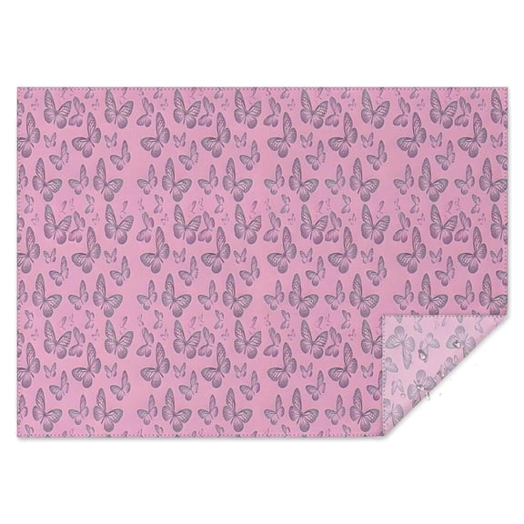 Pink Butterfly Pattern Rectangle Tablecloth 60"x84",Waterproof Polyester Rectangle Table Cloth, Wipeable Spillproof Polyester Tablecloth for Dining, Camping, Indoor and Outdoor
