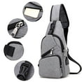 thumbnail image 3 of Spencer Men's Crossbody Sling Backpack Anti Theft Oxford Chest Shoulder Bag Daypack with USB Charging for Travel Camping (6.3*2.7*12.6inch, Gray), 3 of 6
