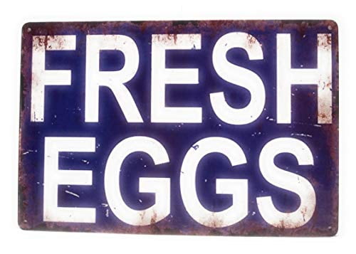 TIN SIGN Organic Fresh Eggs Metal Décor Wall Art Farm Store Kitchen A537 