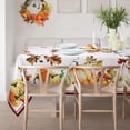 thumbnail image 3 of Thanksgiving Tablecloth Pumpkins Tablecloth Printed Fabric Table Cover Maple Leaf Fall Harvest Rectangle Tablecloth for Dinner Kitchen Party Holiday Decoration 60 * 120 inch, 3 of 6