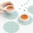 thumbnail image 3 of KLL Drink Coasters Set Round Shape of 4,PU Leather Absorbent Coasters Set Decorative Coffee Cup Coasters Housewarming Gift for Home Decor-Daisy Floral A, 3 of 5