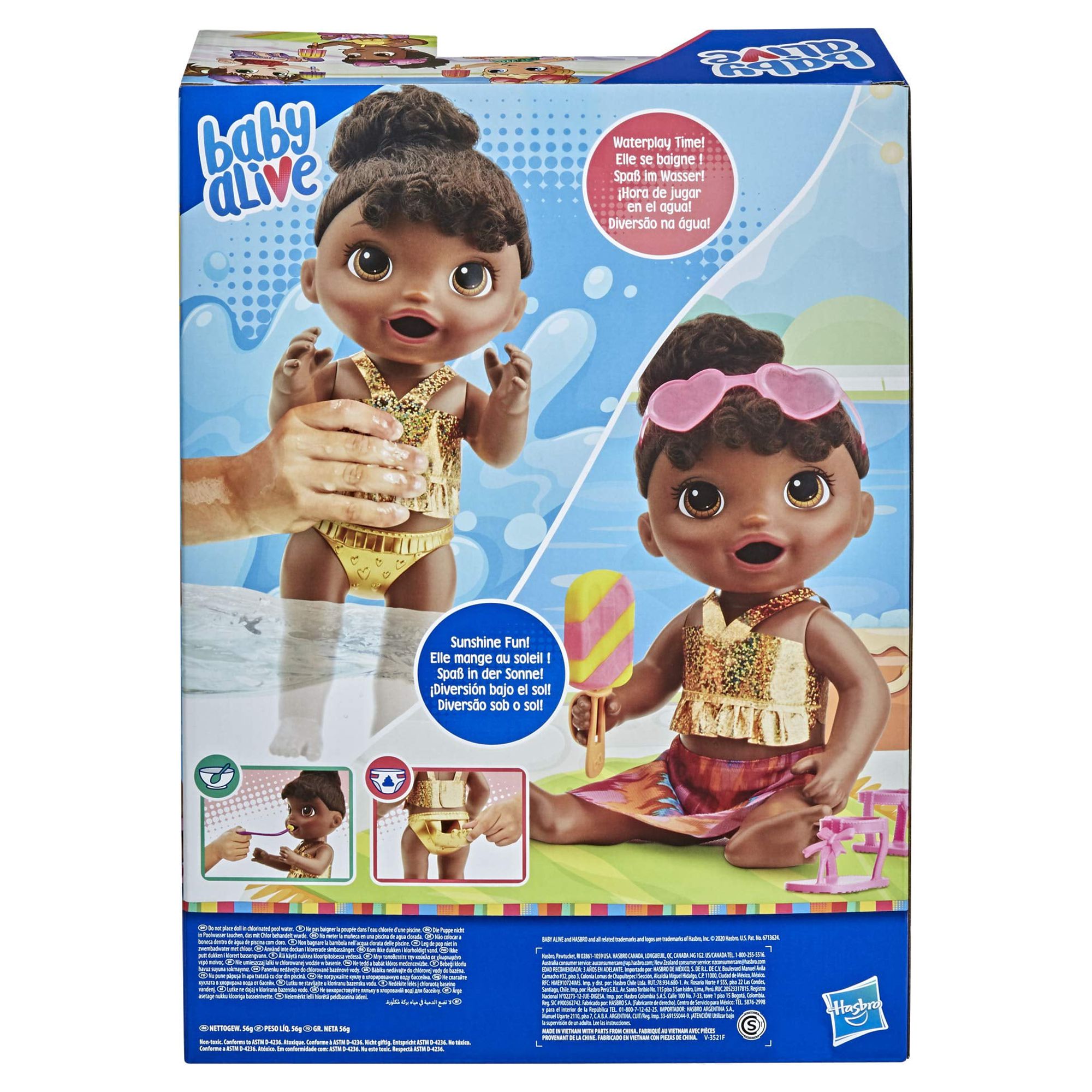 Baby Alive Sunshine Snacks Doll, Eats and "Poops," Waterplay Doll, Black Hair - image 3 of 10