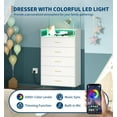 thumbnail image 5 of Modern 5-Drawer Tall Dresser for Bedroom, Wood Chest of Drawers with Silent Closing Slides, Water-Resistant White Storage Organizer for Hallway, Closet, 5 of 8