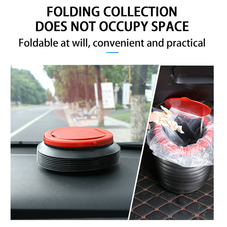 Universal Car Trash Can Portable Car Garbage Bin Foldable Pop up Trash Can  with Cover Leak Proof
