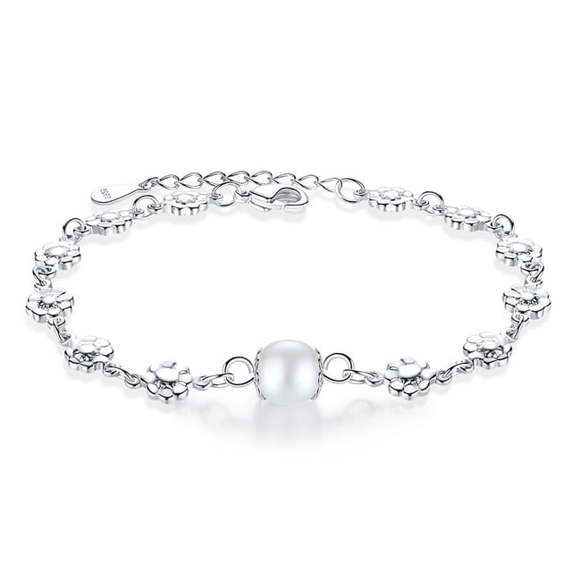 Pulsera para mujer | Elegante pulsera de plata para mujer adornada