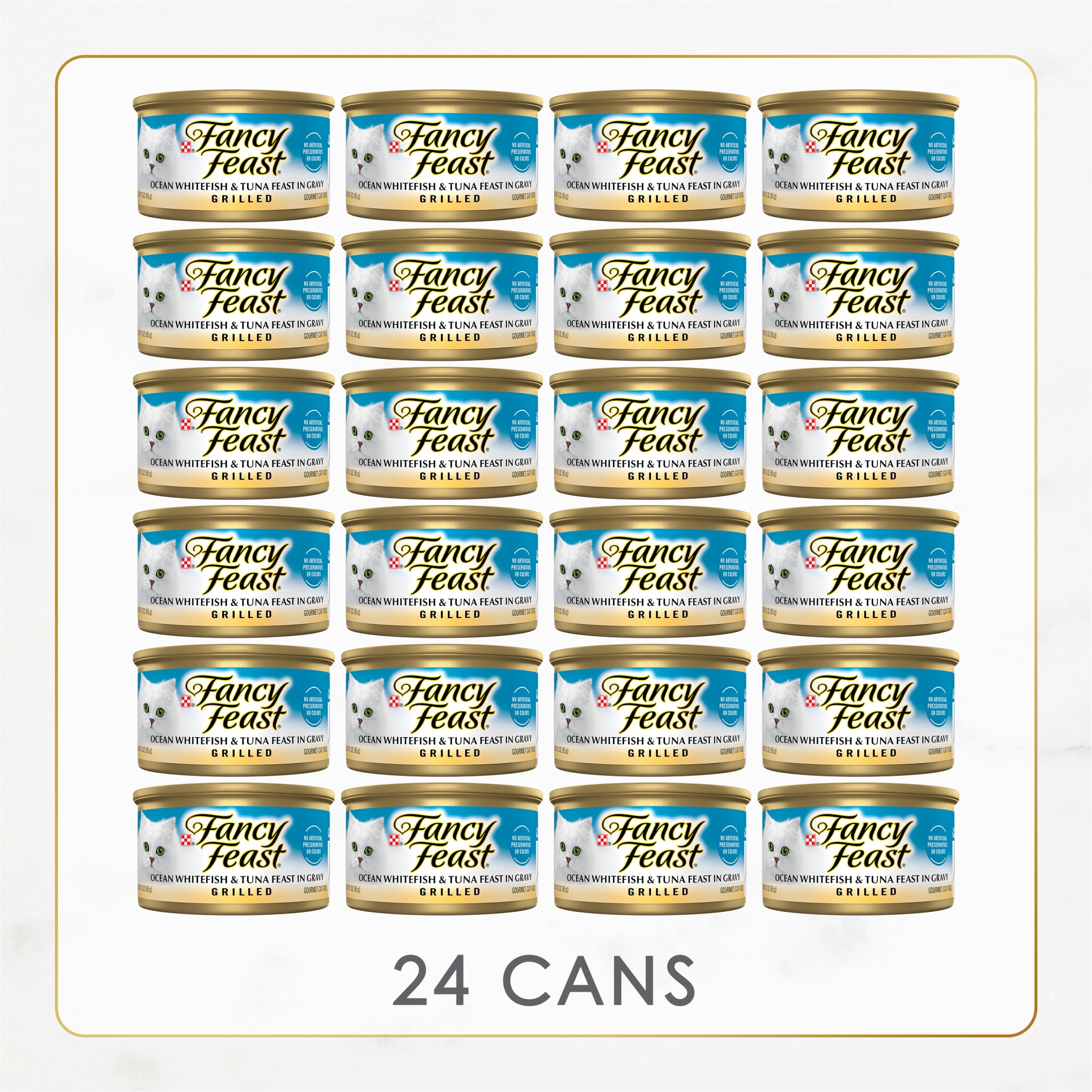 Purina Fancy Feast Grilled Kitten Food, Wet Cat Food, Whitefish & Tuna, 3 oz Cans, 24 Pack