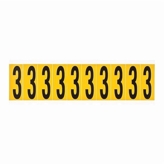 Brady Number Label,1-15/16in.H Character,Vinyl 1534-3