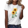 thumbnail image 2 of Womens T-shirts Short Sleeve Round Neck Floral Print T-shirt Multicolor XXL, 2 of 5