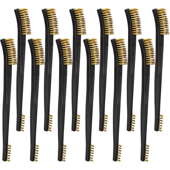 PINGMIC Gun Cleaning Kit, Dual-Ended, Nylon Handle, Brass Brushes for Cleaning, 12 Pack