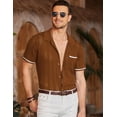 thumbnail image 3 of COOFANDY Men's Short Sleeve Knit Shirts 2025 Vintage Button Down Polo Shirt Casual Beach Tops, 3 of 6