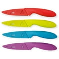 thumbnail image 4 of Handy Housewares 4pc Colorful Paring Knife Set with Sheath Covers, 4 of 5