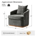 thumbnail image 6 of Tina's Home Modern Chenille Swivel Accent Chair Set of 2, 360° Barrel Chairs with Lumbar Pillow Gray, 6 of 6