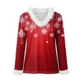 thumbnail image 4 of Gubotare Women's V-Neck Long Sleeve Snowflake Print Top with Festive Holiday Christmas Sweater Brown Sweater Womens (Pink,3XL), 4 of 4