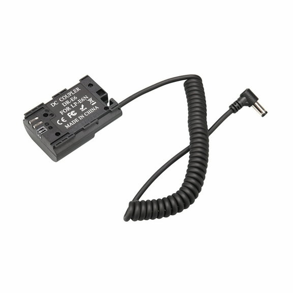 Camera Dummy Battery with DC Spring Cable for Canon Camera Charging Power Accessory