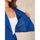 thumbnail image 5 of INSPIRAR CHIC Conjunto de 2 Piezas para Mujeres, Chaqueta Cortada con Solapa de Negocios y Pantalones de Pierna Ancha, Trajes de Trabajo S Azul, 5 of 6