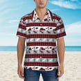 thumbnail image 2 of Fotbe Buffalo Plaid Forest Hawaiian Shirt for Men Unisex Summer Beach Casual Short Sleeve Cotton Linen Button Down Shirts-Large, 2 of 5