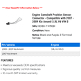thumbnail image 2 of Engine Camshaft Position Sensor Connector - Compatible with 2007 - 2009 Kia Amanti 3.8L V6 VIN 5 2008, 2 of 2