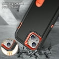thumbnail image 6 of JTCASES Compatible with iPhone 13 mini Case Heavy Duty Protective Rugged Phone Case, Full Body Anti-dust Shockproof Drop Proof Armor Durable Cover Case for iPhone 13 mini 5.4 inch, Black/Orange, 6 of 9