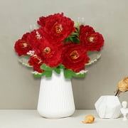 JeashCHAT Silk Peony Artificial Flowers Fake Peony Bouquet for Spring Home Decor Living Room Table Centerpiece Vase Fillers Wedding Party Decoration