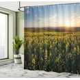 thumbnail image 5 of Ambesonne Landscape Shower Curtain, Sunset Flower Field, 69"Wx84"L, Yellow Green Blue, 5 of 5