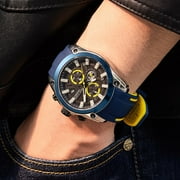MEGIR Mens Watches Luxury Sports Wristwatch Luminous Date Quartz Chronograph Silicone Strap 2144