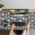 thumbnail image 4 of Long Mouse Pads for Desk,Black White Skull Stack Pattern Desk Mats on Top Of Desks, Desk Mouse Pad Extra Large with 3mm Non-Slip Base and Stitched Edge for Gaming,Office,Work,Home 47.3"x23.6", 4 of 6