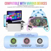 TOPWOLF Wireless Controller for Switch - Hall Effect Joystick, No Drift, RGB Gamepad, for Switch 2/Switch/PC