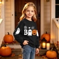 thumbnail image 6 of Amidoa Halloween Sweatshirt for Girl Fall Winter Oversized Fit Fleece Pullover Crewneck Long Sleeve Cute Kids Casual Tops Black Size 7-8 Years, 6 of 8