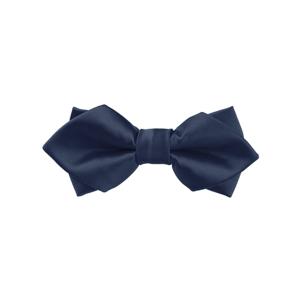 INSPIRAR CHIC Corbatas de Pajarita para Hombre con Puntos de Diamante, Corbatas Pre-atadas Sólidas para Bodas Formales en Azul Marino