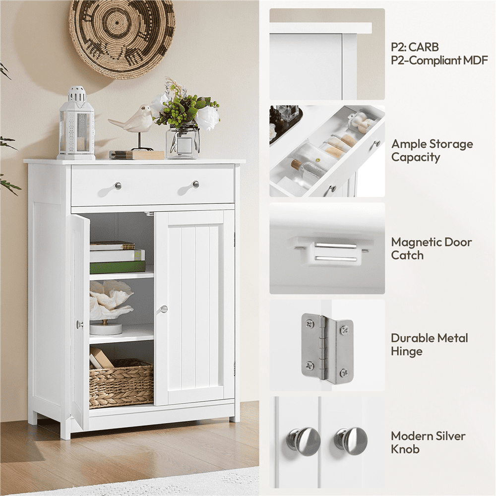 Alden Design Classic Floor Storage Cabinet for Bathroom/Entryway Storage