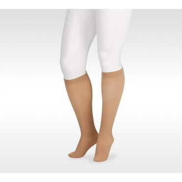 Juzo 2001 Soft Closed Toe Knee Highs w/ Silicone Band Border - 20-30 mmHg Petite Beige I