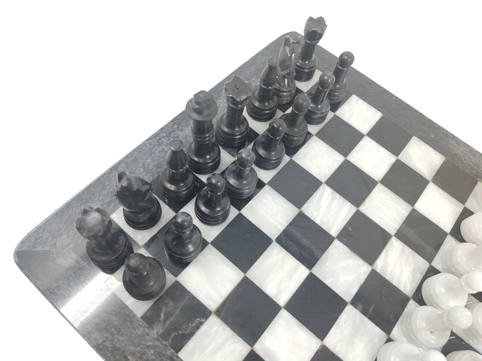 JT Handmade Marble Black and White Chess Set - 12 inch