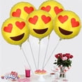 thumbnail image 6 of PMU Smiley Face Balloons 9 inch Pre-Inflated Emoji Smile Balloon with Stick and Fringe Ribbons Smiley Happy Face Decoration for Birthday Wedding Anniversary Bachelorette (Heart Shaped Eyes), 6 of 6