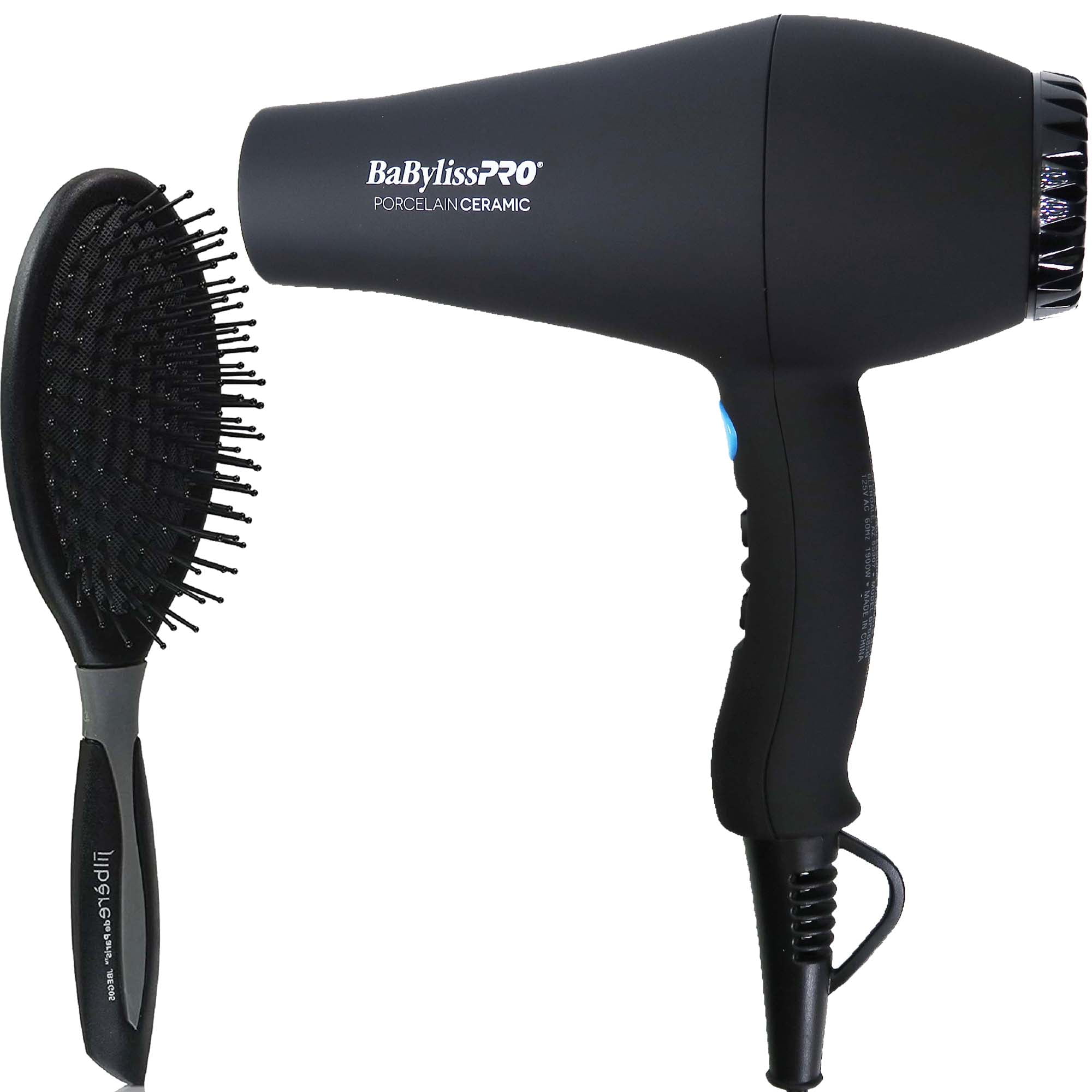 BaByliss Pro Carrera2 Porcelain Ceramic Ionic Hair Dryer and Conair Pro ErgoGrip Detangler