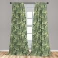 thumbnail image 5 of Ambesonne Abstract Curtains, Autumn Leaves Line Art, Pair of 28"x84", Reseda Green Pale Green, 5 of 5