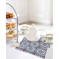 thumbnail image 3 of Blue Brown Boho Kitchen Dish Towels for Drying Dishes Set of 2, Classic Traditional Elegant Waffle Weave Microfiber Hand Tea Bathroom Towels Quick Dry & Absorbent Towel 12x12, 3 of 7