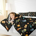 thumbnail image 4 of Manfei Cute Dinosaur Astronaut Queen Comforter Set,Cartoon Rocket Planet Bedding Sets,Kawaii Stars Print Bedding Comforter Set For Boy,Ultra Soft Home Decor Reversible,3-Piece, 4 of 8