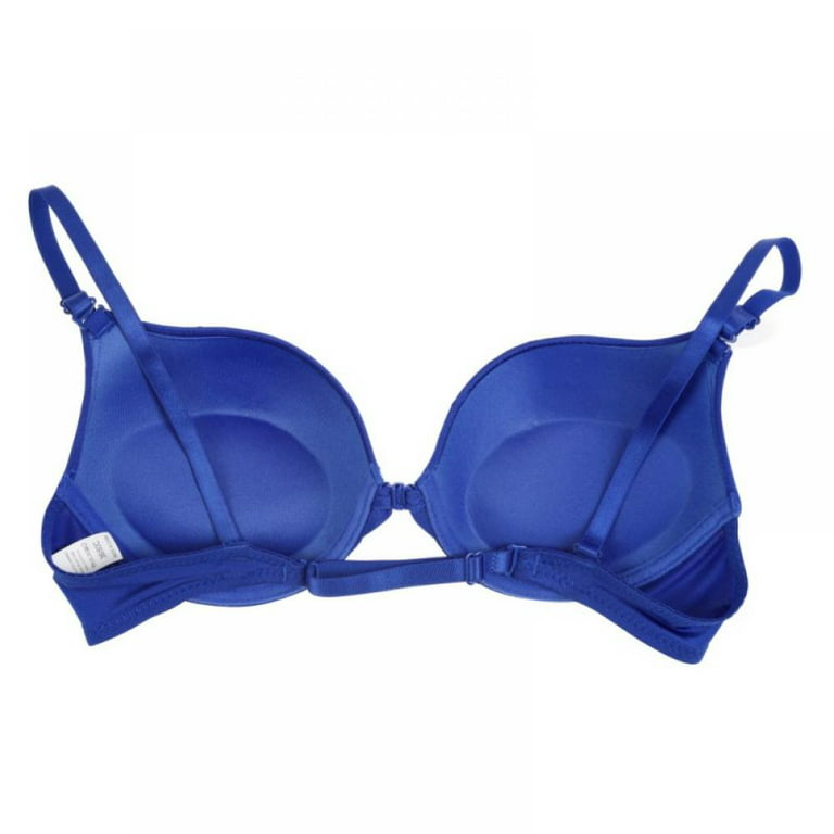 GUESS Womens Blue Zippered Slitted Keyhole Front Bra Cups Lined