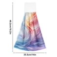 thumbnail image 2 of Haosy 2 Pack Kitchen Wash Cloths with Hanging Loops Absorbent Absorbent Quick Drying Hand Towels, Dreamlike Colorful Light Shadow, 2 of 7