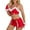 Red, variant on Clearance Sale 2025 Intimates Women's Clearance Santa Christmas Underwear Set With Garter Belts Lace Teddy Babydoll Bodysuit