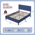 thumbnail image 6 of 4 EVER WINNER Queen Size Platform Bed Frame with Faux Leather Upholstered Headboard, Bed Frame Twin with Button Tufted Design, No Box Spring Needed, Noise Free, Easy Assembly,Blue, 6 of 8