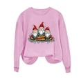 thumbnail image 5 of Oalirro Christmas Sweatshirts for Women Long Sleeve Graphic Dressy Womens Top Merry Christmas Print Pink Round Neck Top, XS, 5 of 6