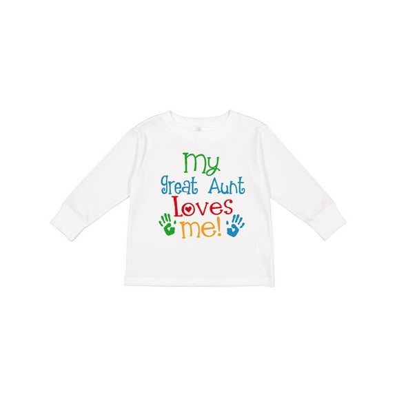 Inktastic My Great Aunt Loves Me Boys or Girls Long Sleeve Toddler T-Shirt